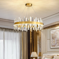 Lámpara Colgante de Cristal K9 con Forma de Espina de Pescado Irregular PM, Lámpara de Araña Larga de Lujo para Mesa de Comedor, Luces LED Modernas y Sencillas
