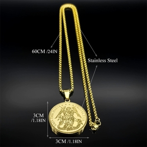 Collar con Colgante de Cristo en Acero Inoxidable para Hombre, Chapado en Plata/Oro, Joyería Impermeable para Uso Diario - Product Image 5