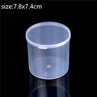 Boîte de rangement en plastique recyclable de petite taille, cylindrique, pour bijoux et électronique, avec couvercle