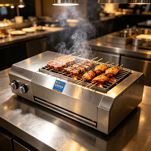 Parrilla de Gas de Acero Inoxidable Ecológica de 2800 Pa, Ahorradora de Energía y Bajas Emisiones, Máquina Comercial para Asar Mariscos - Product Image 5
