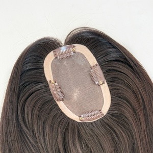 Topper de Cabello Humano 3*5 Mono Base 100% Remy con 4 Clips, Transpirable, para Mujer - Product Image 3