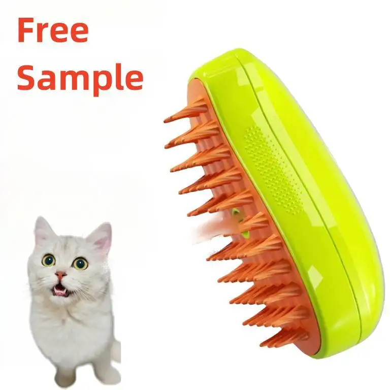 Escova multifuncional 3 em 1 para massagem de cabelos de animais de estimação, escova de vapor para cães e gatos, pente autolimpante e nebulizador