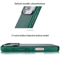 Étui en cuir PU de conception entièrement enveloppée de grain de losange fait à la main de haute qualité pour accessoire de téléphone portable iPhone 17 Pro Max