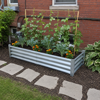 Kit de jardinière surélevée en acier galvanisé OEM, revêtement en poudre, écologique, résistant à la rouille, bac à légumes rectangulaire avec drainage