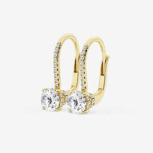 Boucles d'oreilles tendance pour femme, 1,5 carat, diamant rond de laboratoire, halo caché, élégantes, scintillantes, bijoux fins, luxe minimaliste - Product Image 6