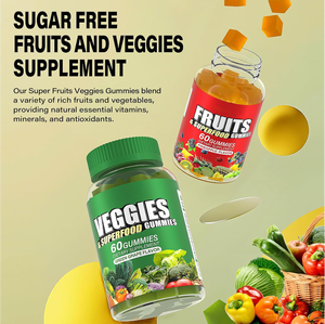 Biochealth OEM Super Suplemento de frutas y verduras para mujeres, hombres, niños-Gomitas veganas sin azúcar para equilibrio energético natural - Product Image 4