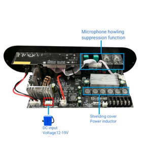 D1000 <span class=keywords><strong>C</strong></span>ông Suất Cao Kênh 2.1 Cho Bluetooth Home Board Khuếch Đại 50W + 50W + 100W USB/TF Hỗ Trợ Kép Mic Đầu Vào Nhôm - Product Image 4