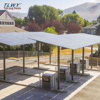 Système de carport solaire étanche, système de stationnement photovoltaïque complet, auvent solaire avec garantie CE de 10 ans, résistant aux vents forts