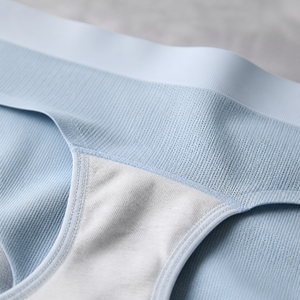 <b>Women's</b> Ice-Cool Seamless Panties, One-Piece Bare-Skin Feel Breathable Antibacterial Gusset, Mist Blue Minimalist <b>Briefs</b> - Product Image 6
