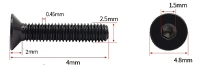 LeGood stainless steel black hex <b>flat</b> countersunk head machine <b>screw</b> M2.5 thread 4mm length - Product Image 6