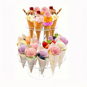 Rak <span class=keywords><strong>Display</strong></span> Es Krim Transparan Dua Lapis dengan Banyak Kompartemen Kokoh, Wajib Dimiliki untuk Toko Dessert & Kafe - Product Image 3