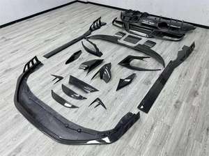 Material de fibra de carbono para Ferrari <span class=keywords><strong>F8</strong></span> a Key Style Body Kit Front Lip Side Faldones Difusor trasero Spoiler Wrap Angle Tuyere - Product Image 2