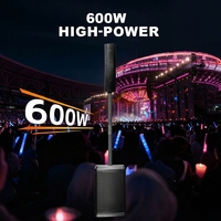Sistema de Altavoces Activos de Columna Vertical Portátil LEON AUDIO de 12 Pulgadas con DSP de Rango Completo, Conectividad Bluetooth/USB/XLR, Audio MONO