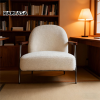 Fauteuil de loisirs en tissu fait main de style nordique moderne avec pieds en métal doré pour appartements, salons, chambres à coucher, hôtels. Production OEM