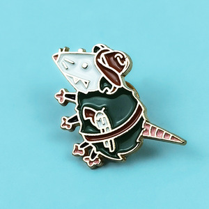 Broche de dibujos animados de ratón creativo, insignia de metal de animalito lindo, broche decorativo de joyería con efecto de goteo de aceite - Product Image 3