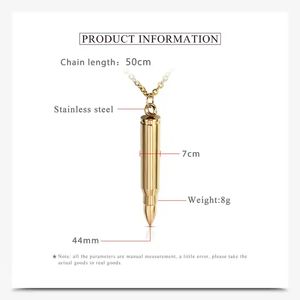 Collana da Uomo di Tendenza Street Hip Hop con Ciondolo a Proiettile in Acciaio Inossidabile Placcato <span class=keywords><strong>Oro</strong></span> Argento Inciso per Gioielli <span class=keywords><strong>Maschili</strong></span> - Product Image 2