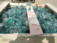 Pierres de verre recyclées pour foyer, verre brisé clair, verre de couleur ambre foncé, verre de couleur clair