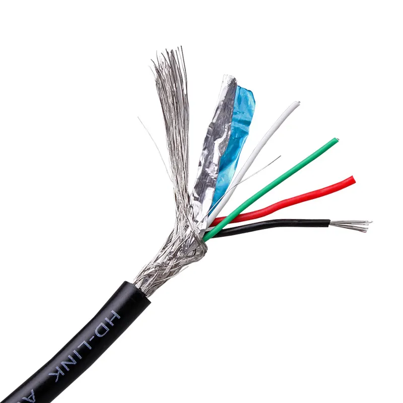 Pure copper wire 4 * 0.3 cable DB9 serial port data cable RS232 connection double shielded 4-core wire