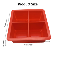Vente en gros de bacs à glace carrés en silicone Seavidar BJ4-004, 4 cavités, faciles à démouler, sans BPA, écologiques