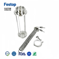 Condenseur de reflux sanitaire en acier 304 moulé, avec dioptrie de visualisation pour serpentin de refroidissement, déphlegmateur et dispositif de distillation à raccord Tri-clamp 2" OD64mm