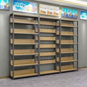 Hot Bán Cửa Hàng Hiển Thị Giá Kệ Duy Nhất Hai Mặt Bằng Gỗ Siêu Thị Kệ Kim Loại Gỗ Hiển Thị Kệ Cho Cửa Hàng Kệ - Product Image 3