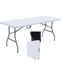 Table de restaurant carrée rustique moderne pique-nique BBQ fête table pliable en plastique extérieure
