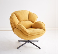 Chaise de Canapé Pivotant Moderne Nordique à Bras Unique Chaise d'Appoint Élégante de Luxe Décor à la Maison Salon Sièges Hôtel Chaise Tissée en Tissu