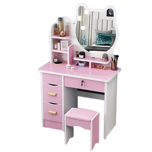 Tocador <span class=keywords><strong>de</strong></span> maquillaje para <span class=keywords><strong>niñas</strong></span> con estilo moderno, tocador con taburete <span class=keywords><strong>de</strong></span> espejo en forma <span class=keywords><strong>de</strong></span> gato ligero, tocador <span class=keywords><strong>de</strong></span> dormitorio - Product Image 5