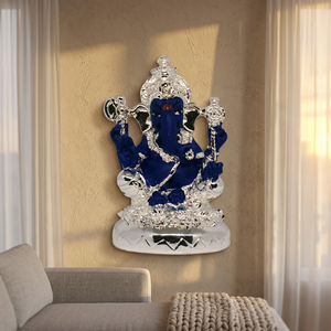 Handcrafted Silver Plated Lord Ganesha Idol Stainless Steel <b>Religious</b> <b>Statue</b> for Home Temple Decor Wedding Gift and Daily Pooja - Product Image 6