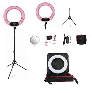 Luce ad anello FD-480II bianco/rosa/nero Yidoblo 96W con supporto per treppiede - Product Image 2