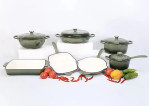 Ensemble de casseroles <span class=keywords><strong>en</strong></span> <span class=keywords><strong>fonte</strong></span> émaillée, sept pièces, avec couvercle, robuste, pour <span class=keywords><strong>la</strong></span> <span class=keywords><strong>cuisine</strong></span>, compatible four - Product Image 6