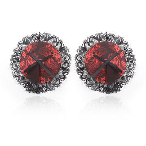 新しい赤い模様の胸のパッチバタフライノットセクシーレース乳首ステッカー付きハーネス付きボンデージセックスおもちゃHuawenブランド中国 - Product Image 6