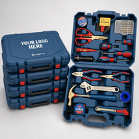 Ensemble d'outils à main professionnels de 29 pièces, kit d'outils de réparation générale pour la maison, avec boîte à outils en plastique portable pour le bricolage à domicile