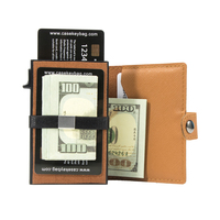 Dompet Kartu Kredit Kulit Saffiano Slim OEM Khusus dengan Kantong Depan dan Fitur RFID Blocking