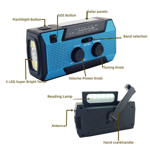 Kit de survie en cas d'ouragan, <span class=keywords><strong>radio</strong></span> météo d'urgence, banque d'alimentation solaire à manivelle 5000mAh avec sirène SOS, <span class=keywords><strong>radio</strong></span> portable pour les tempêtes - Product Image 3