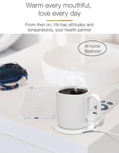 Fabrika fiyat elektronik ısıtmalı kemik çin kahve kupa ısıtıcı kablosuz Qi şarj cihazı sabit sıcaklık 24hr yalıtım masaüstü - Product Image 6