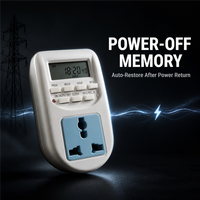 Temporizador Digital Programable AL-06G con Enchufe EU/UK, Enchufe con Temporizador Semanal de 7 Días, 16A 220V, Pantalla LCD, 16 Ajustes de Encendido/Apagado