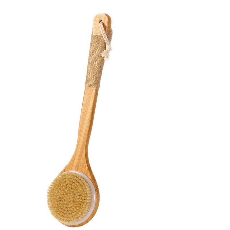 10002  bamboo body bath brush with rope