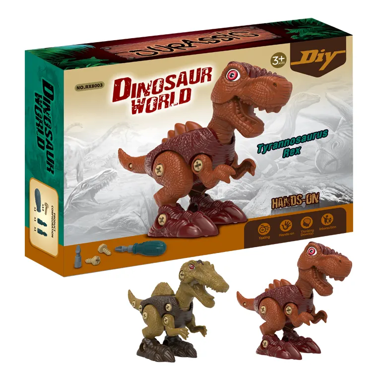 ベストセラー製品2021アメリカ子供教育玩具卸売Tレックス漫画分解恐竜ドリルおもちゃ子供のための動物B
