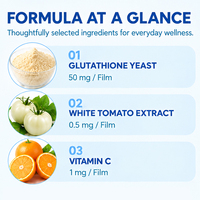 Film Dissoluble Oral Glutathion Levure Tomate Blanche Vitamine C 50mg Complément Beauté Saveur Personnalisée