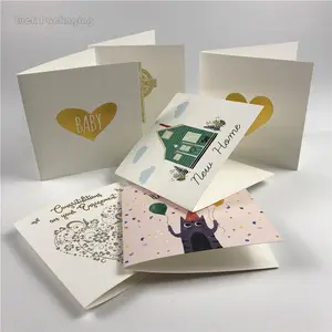 Personalize o saco de Papel Kraft de Alta Qualidade Hot stamping mini saudação impressão do cartão com birhtday/chrismas desejos