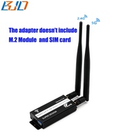 Adaptateur sans fil USB 3.0 Type-A vers NGFF M.2 B-Key avec 1 emplacement pour carte SIM, 2 antennes + étui de protection pour module modem 3G 4G LTE WWAN
