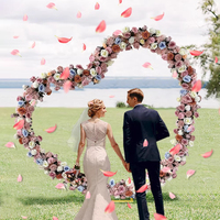 Personnalisé 2m Métal Jardin En Forme De Coeur De Mariage & Fête D'anniversaire Décoration Arche Fond Mur Ballon Base De Support