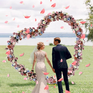 Personnalisé 2m Métal Jardin En Forme De Coeur De Mariage & Fête D'anniversaire Décoration <span class=keywords><strong>Arche</strong></span> Fond Mur <span class=keywords><strong>Ballon</strong></span> Base De Support - Product Image 2