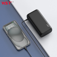 WST Banque De Puissance Téléphone Mobile Affichage Numérique PD 20W Charge Rapide Grande Capacité 30000mah Power Bank