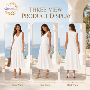 Abito Lungo Elegante da Donna, Abbigliamento per Ospiti di <span class=keywords><strong>Matrimonio</strong></span>, Outfit Casual per Vacanze Estive in Spiaggia - Product Image 2