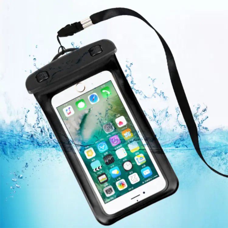 סיטונאי בסיסי IPX8 עמיד למים נייד pvc כיסוי צלילה פאוץ טלפון תיק עבור טלפון