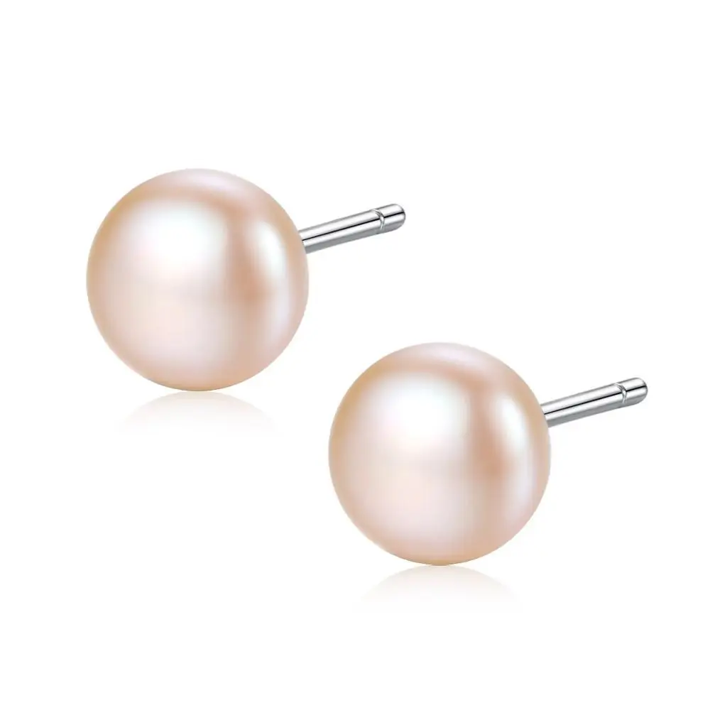 Freshwater Pearl Stud Earrings 2020 S925 Sterling Silver Simple Natural Women Fashionable Jewelry Long Colour Keeping 3 Days