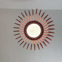Lustre suspendu acoustique moderne en feutre PET à texture écorce d'orange, absorbant le son, avec LED, pour bureau créatif et salle de réunion