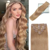 Extensions de cheveux à clipser très demandées, 100% cheveux humains vierges bruts, extensions de cheveux Remy en gros, en stock